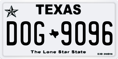 TX license plate DOG9096
