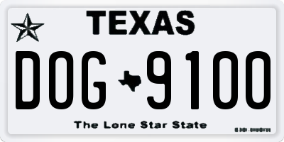 TX license plate DOG9100