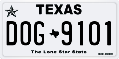 TX license plate DOG9101