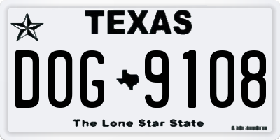 TX license plate DOG9108