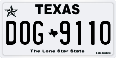 TX license plate DOG9110