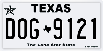 TX license plate DOG9121