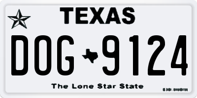 TX license plate DOG9124