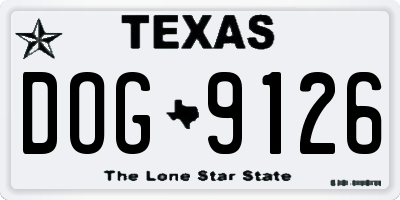 TX license plate DOG9126