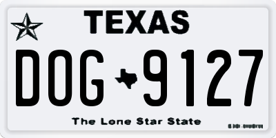 TX license plate DOG9127