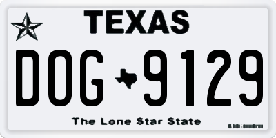 TX license plate DOG9129