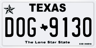 TX license plate DOG9130