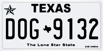 TX license plate DOG9132