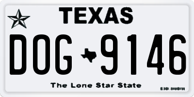 TX license plate DOG9146