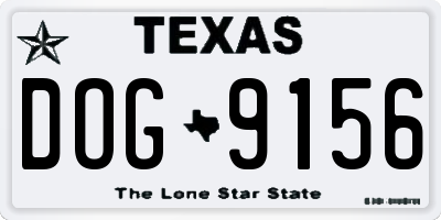 TX license plate DOG9156