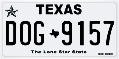 TX license plate DOG9157