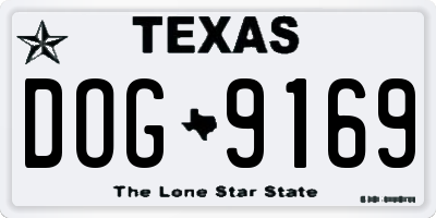 TX license plate DOG9169