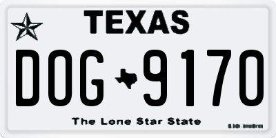 TX license plate DOG9170