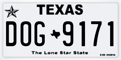TX license plate DOG9171