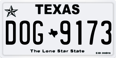 TX license plate DOG9173