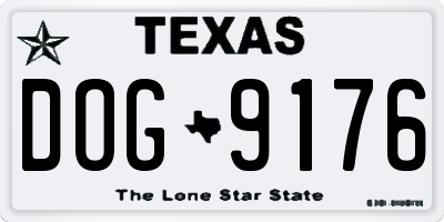 TX license plate DOG9176