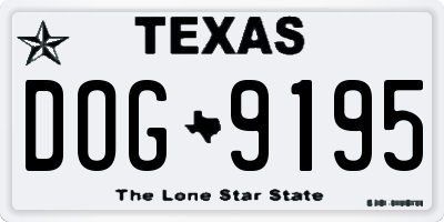 TX license plate DOG9195