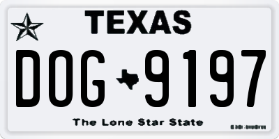 TX license plate DOG9197