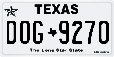 TX license plate DOG9270