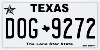 TX license plate DOG9272