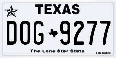 TX license plate DOG9277