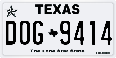 TX license plate DOG9414