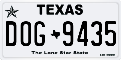 TX license plate DOG9435