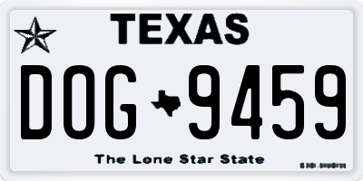 TX license plate DOG9459