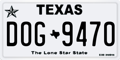 TX license plate DOG9470