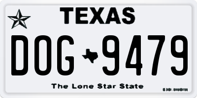 TX license plate DOG9479