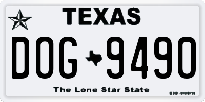 TX license plate DOG9490