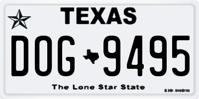 TX license plate DOG9495