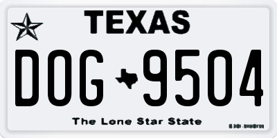 TX license plate DOG9504