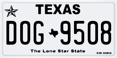 TX license plate DOG9508