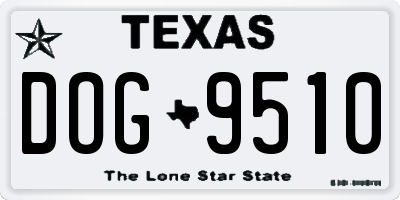 TX license plate DOG9510