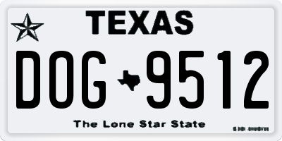 TX license plate DOG9512