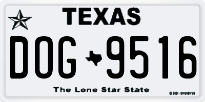 TX license plate DOG9516