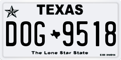 TX license plate DOG9518