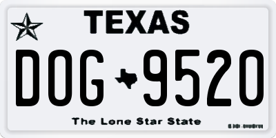 TX license plate DOG9520