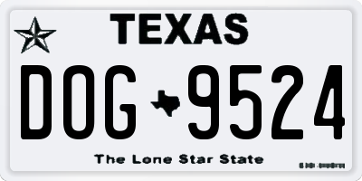 TX license plate DOG9524