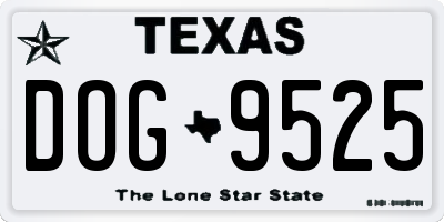 TX license plate DOG9525