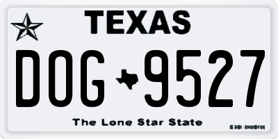 TX license plate DOG9527