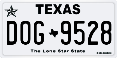 TX license plate DOG9528