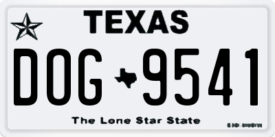 TX license plate DOG9541
