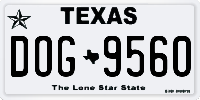 TX license plate DOG9560