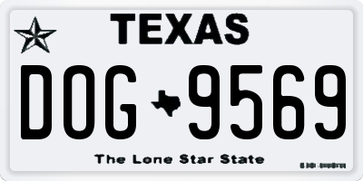 TX license plate DOG9569