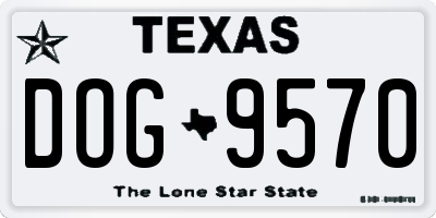 TX license plate DOG9570