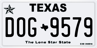 TX license plate DOG9579