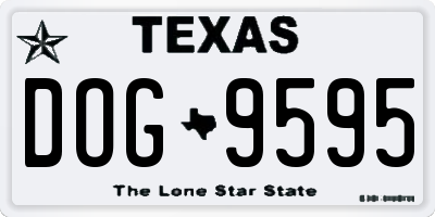 TX license plate DOG9595