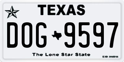 TX license plate DOG9597